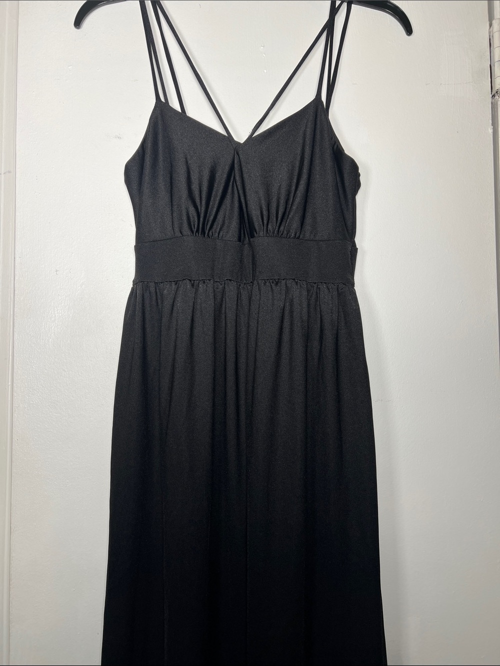 Black Maxi Dress with Double Spaghetti Straps